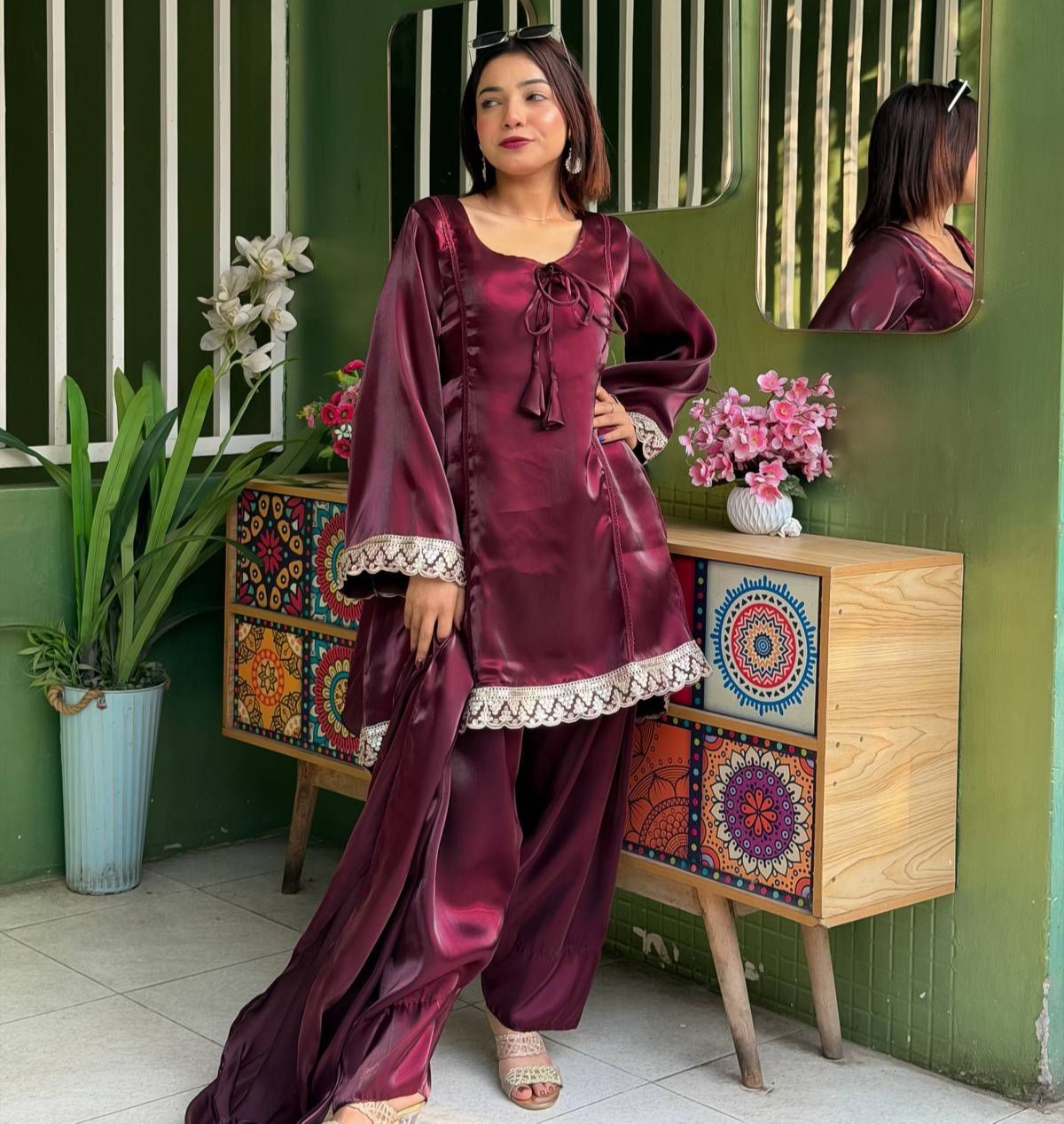 three piece Brown